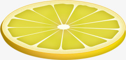 黄色卡通可爱柠檬片素材