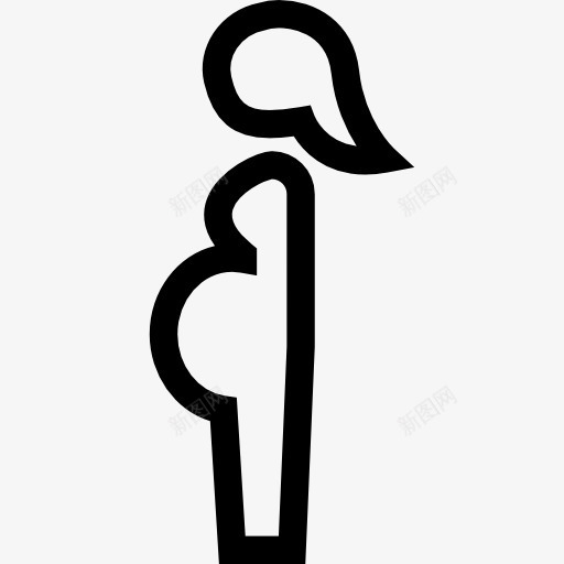 孕妇概述侧视图图标png_新图网 https://ixintu.com 人 侧视图 大纲 女人 婴儿 形状 怀孕 概述