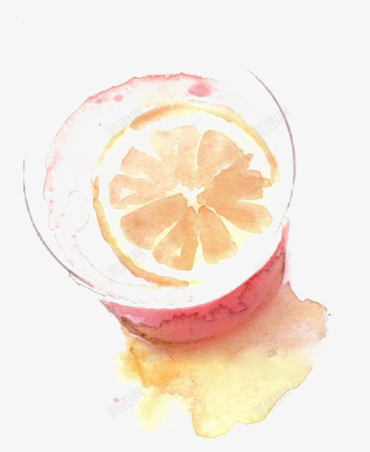 水彩柠檬水png免抠素材_新图网 https://ixintu.com 卡通 手绘 插画 柠檬水 饮品 饮料