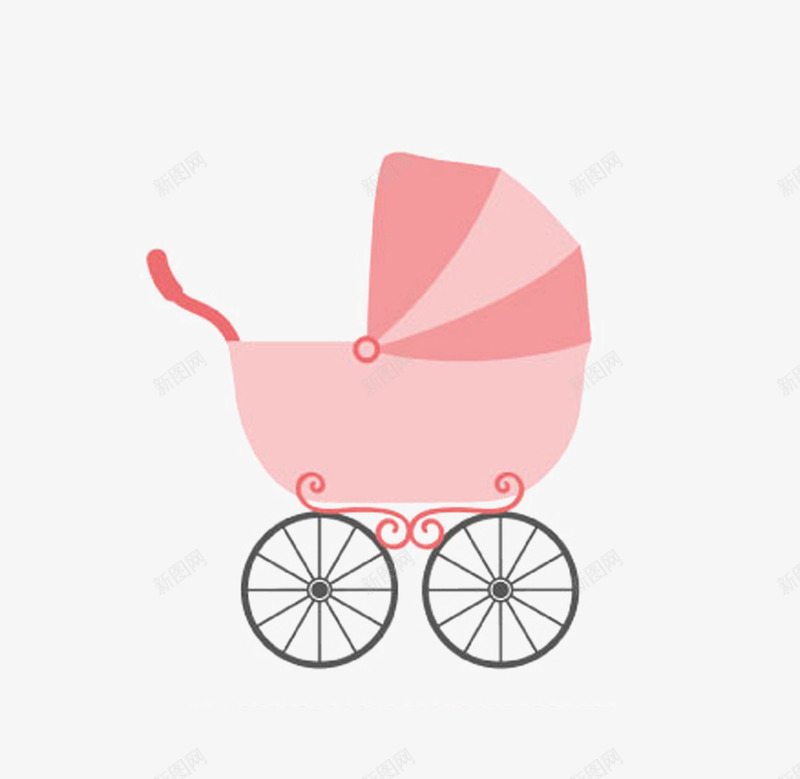 婴儿推车png免抠素材_新图网 https://ixintu.com 可爱的婴儿车 婴儿车免抠图片 粉色可爱推车png图片 粉色婴儿车