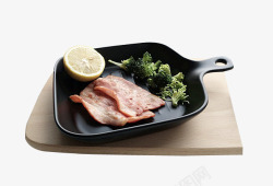 黑色焗饭盒和菜板素材