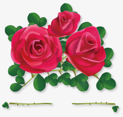 红色唯美浪漫玫瑰花矢量图素材
