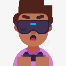 玩VR游戏的男孩素材