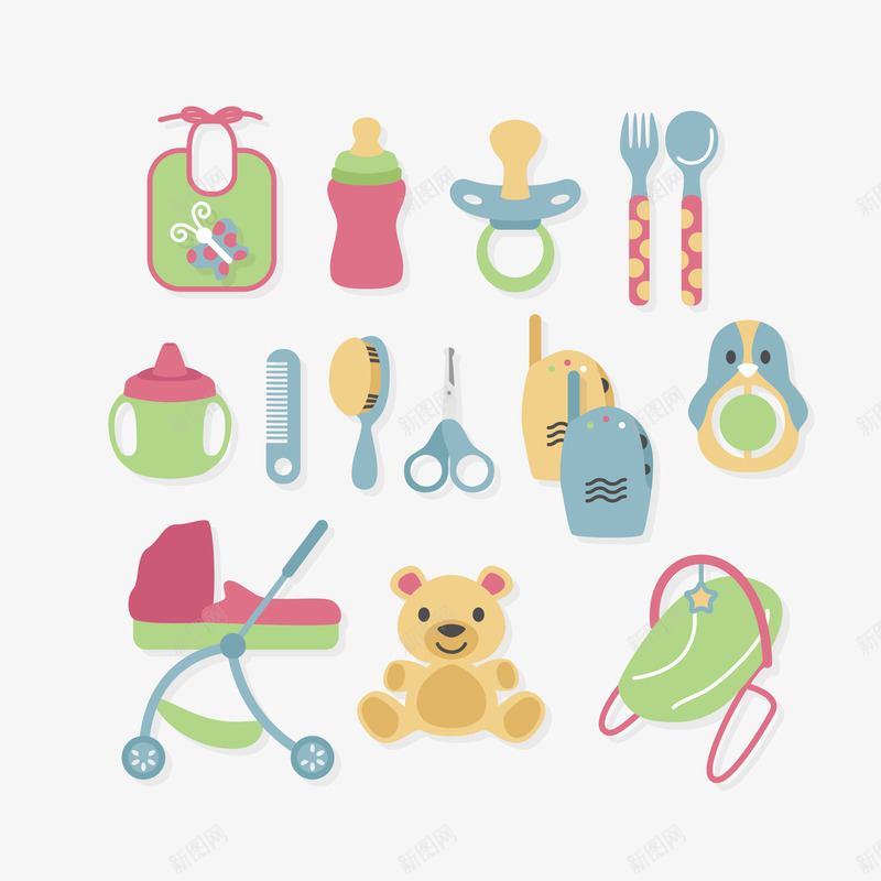 婴儿儿童玩具png免抠素材_新图网 https://ixintu.com 人物 儿童 卡通 可爱 婴儿 孩子 宝宝 小清新 扁平化设计 玩具 简约