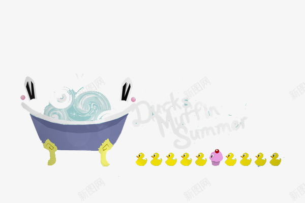 鸭子的夏天洗澡用品png免抠素材_新图网 https://ixintu.com 夏天 宝宝 洗澡 鸭子