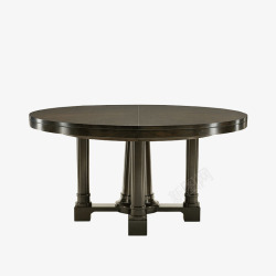 美式长方形餐桌餐厅实木饭台亮光圆形餐桌高清图片