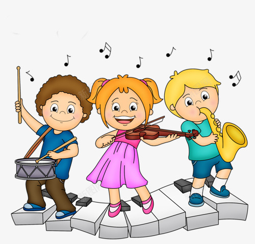 演奏的孩子png免抠素材_新图网 https://ixintu.com 乐器 吹长号 女孩 孩子 小提琴 打鼓 打鼓的小女孩