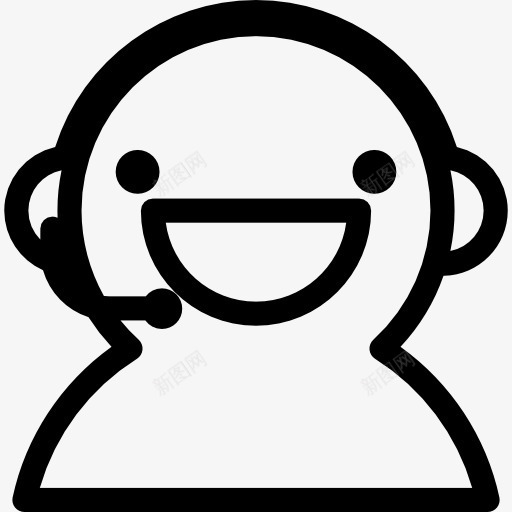 我图标png_新图网 https://ixintu.com 人头像 人头插画 呼叫 客户服务 技术 用户支持 电话 耳机 麦克风