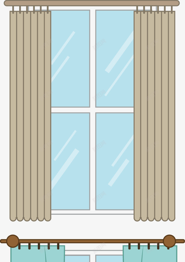 现代窗户窗帘矢量图ai免抠素材_新图网 https://ixintu.com 小雨 现代 矢量窗帘 窗户 矢量图