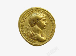罗马帝国金色罗马帝国皇帝头像硬币实物高清图片