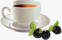 桑葚饮料鼠绘咖啡茶高清图片