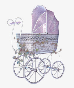 紫色轮子紫色婴儿车高清图片