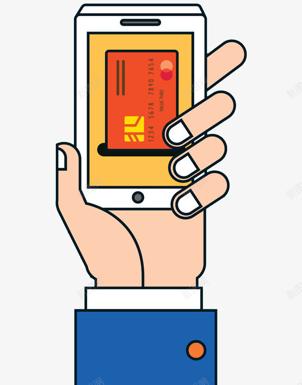商务手拿手机刷卡png免抠素材_新图网 https://ixintu.com 刷卡 卡通手绘 商务 手指 手机 水彩 红色银行卡