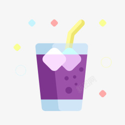紫色卡通饮料素材