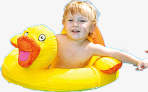 儿童充气游泳圈png免抠素材_新图网 https://ixintu.com 产品实物 孩子 玩水装备 鸭子