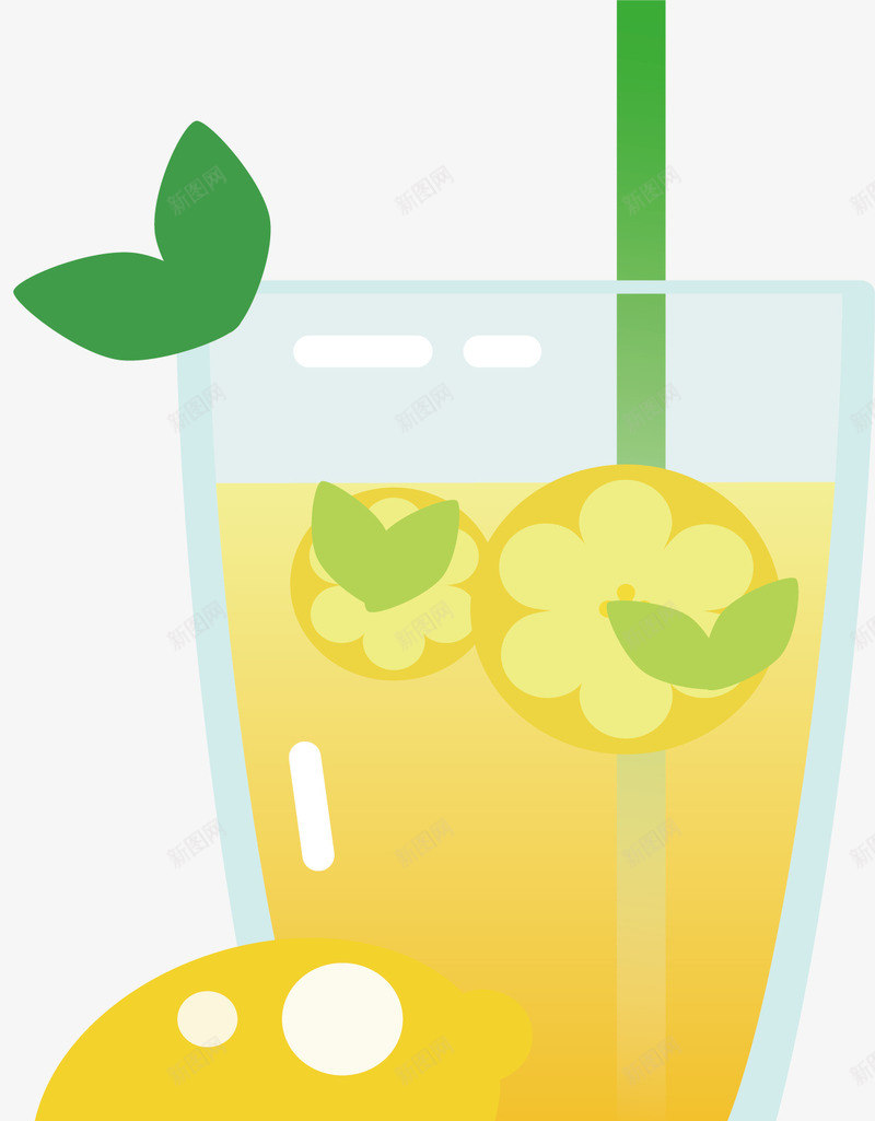 黄色柠檬汁png免抠素材_新图网 https://ixintu.com 柠檬 柠檬汁 矢量素材 酸酸甜甜 黄色