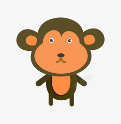 卡通可爱小动物装饰动物头像猴子素材