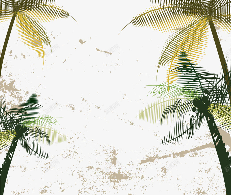 沙滩椰子树背景装饰png免抠素材_新图网 https://ixintu.com 夏日 椰子树 沙滩 背景装饰矢量图