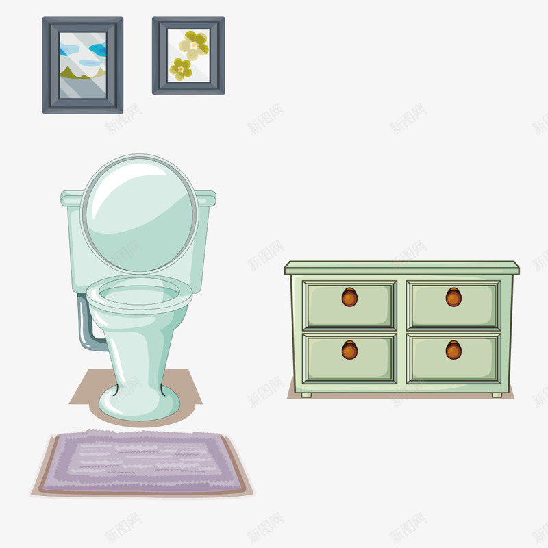 卫生间png免抠素材_新图网 https://ixintu.com 厕所 房间 木桶 洗手间 照片墙