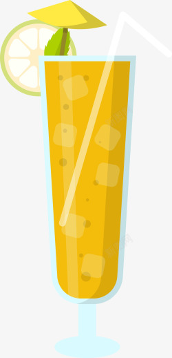 金桔果汁饮料图矢量图素材