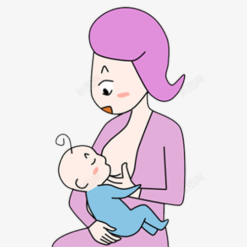 手绘版宝宝吃母乳png免抠素材_新图网 https://ixintu.com 亲子 卡通 吃奶 喂奶 宝宝 宝宝吃奶 母乳 母婴