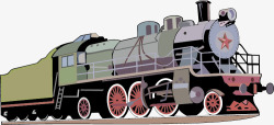 老式蒸汽火车矢量图素材