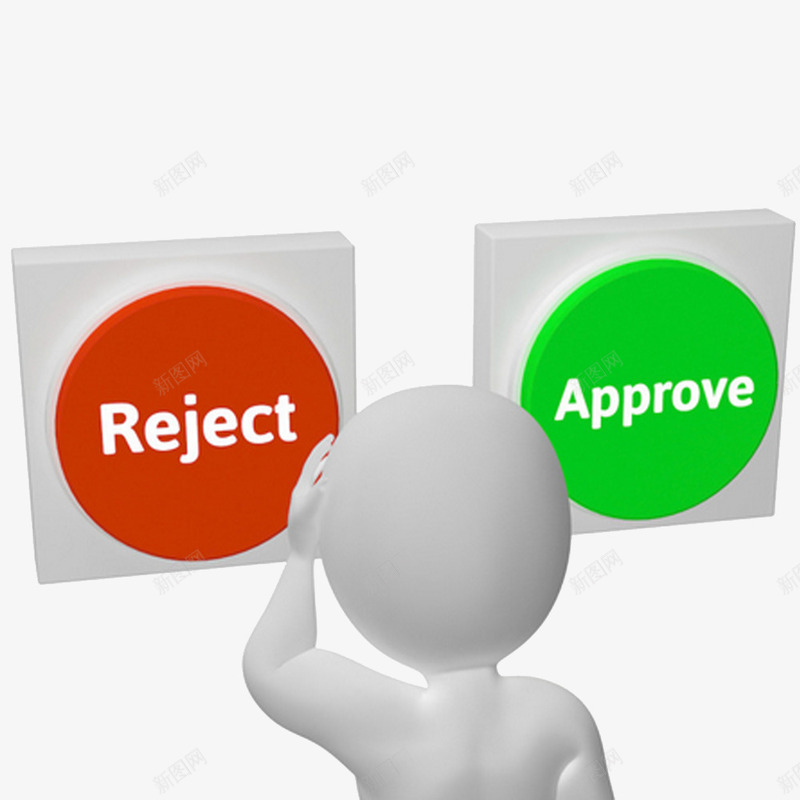 拒绝批准或拒绝接受按钮显示png免抠素材_新图网 https://ixintu.com 批准 拒绝 按钮 接受