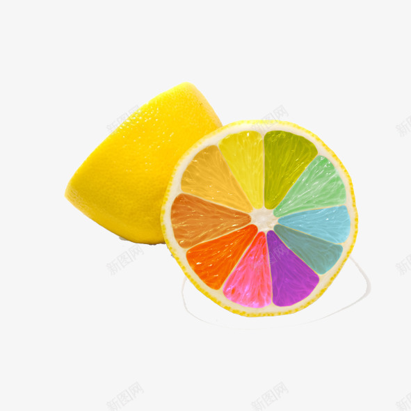 创意彩色柠檬png免抠素材_新图网 https://ixintu.com 创意彩色柠檬 红黄蓝绿紫 美食餐饮素材