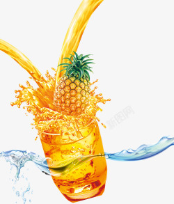 饮料饮菠萝汁饮品高清图片
