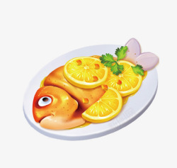 鱼与柠檬素材
