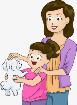 抱着女孩抱着狗狗开心的女孩高清图片