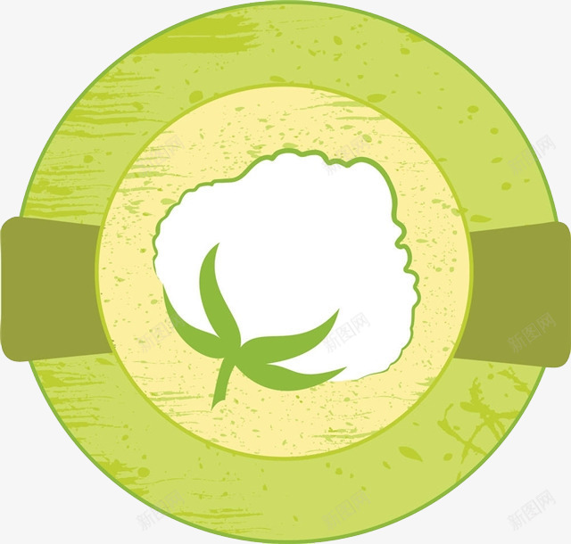 标志绿色棉花png免抠素材_新图网 https://ixintu.com 健康 标志 棉 棉花 棉花枝 植物 白色 绿色棉花