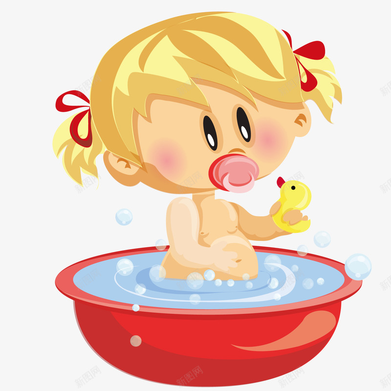 洗澡的女宝宝png免抠素材_新图网 https://ixintu.com 宝宝 洗澡 洗澡泡沫