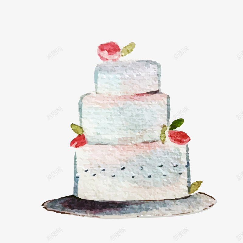 手绘白色生日蛋糕png免抠素材_新图网 https://ixintu.com 卡通蛋糕 手绘蛋糕 生日蛋糕 白色蛋糕 背景装饰