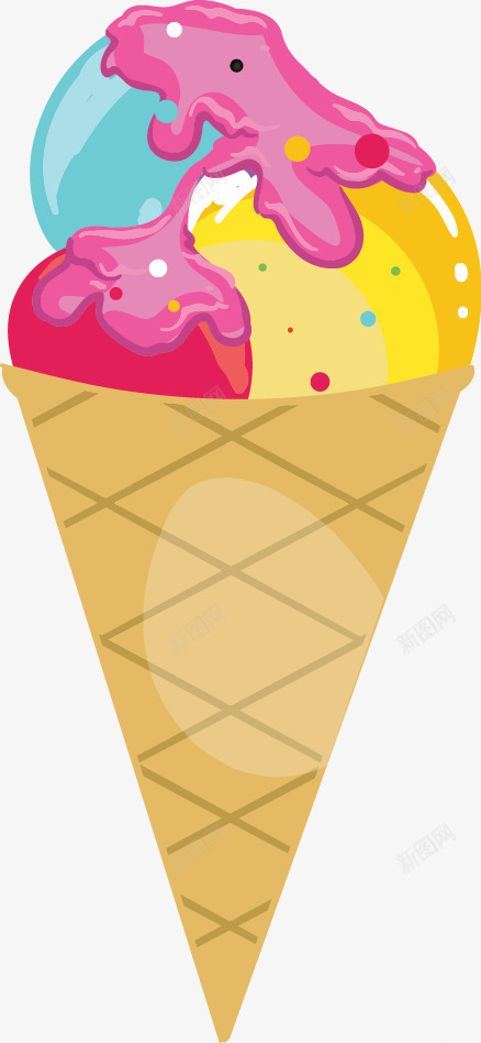 手绘卡通美味冰淇淋png免抠素材_新图网 https://ixintu.com 冰淇淋 冰激凌 冷饮 卡通 夏日冷饮 广告设计 甜筒 美味 设计 雪糕