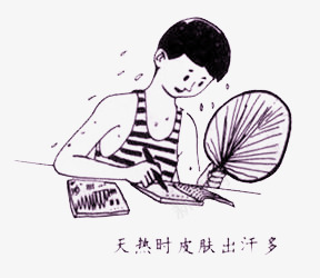 天然时出汗多png免抠素材_新图网 https://ixintu.com 夏日 扇子 手绘 简笔画 防中暑