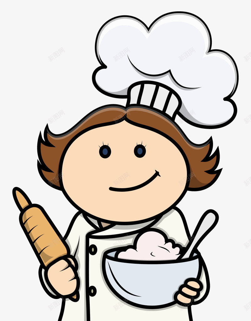 吃饭的女孩堆png免抠素材_新图网 https://ixintu.com 卡通 厨师 女孩 孩子 帽子 素材堆 食物
