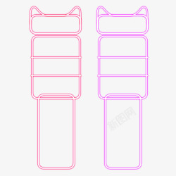 玉粉色卡通猫头状边框装饰素材