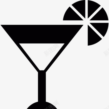 CocktailGlass用橙子片图标图标