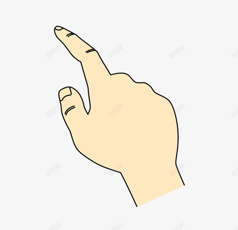 手绘手指方向png免抠素材_新图网 https://ixintu.com 卡通 手指方向 手绘 粉色 黑色