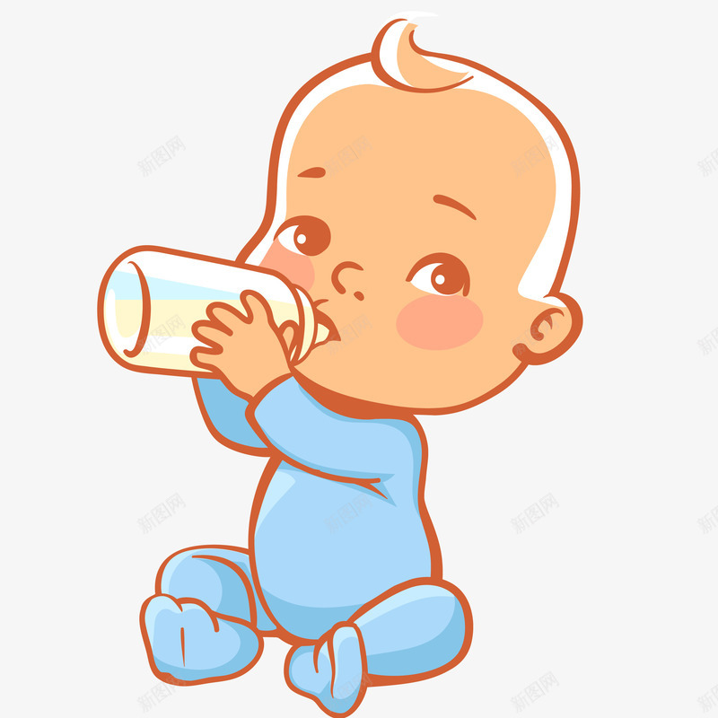 卡通婴儿png免抠素材_新图网 https://ixintu.com PNG图 PNG图下载 创意卡通 卡通 卡通插图 婴儿 婴儿喝奶 插图