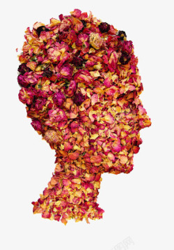 花瓣组成的头像素材