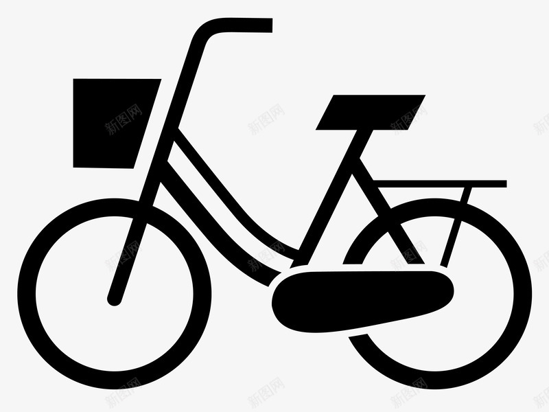 自行车剪影矢量图图标eps_新图网 https://ixintu.com 交通工具 单车剪影 环保 矢量图 简单 自行车