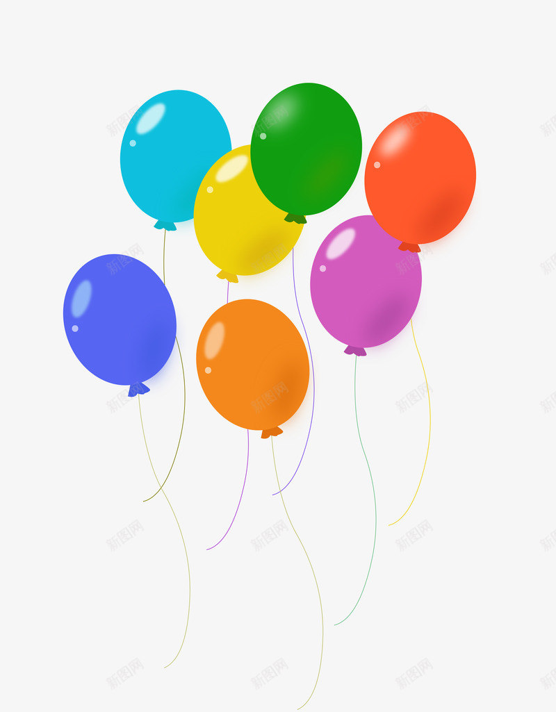 漂浮的彩虹色气球png免抠素材_新图网 https://ixintu.com 升空 彩色 气球 漂浮