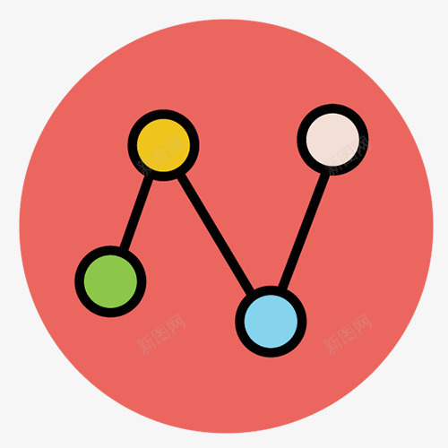 粉色可爱装饰律感图标png_新图网 https://ixintu.com 图标 圆形标签 彩色底纹 扁平化 线性装饰 设计图