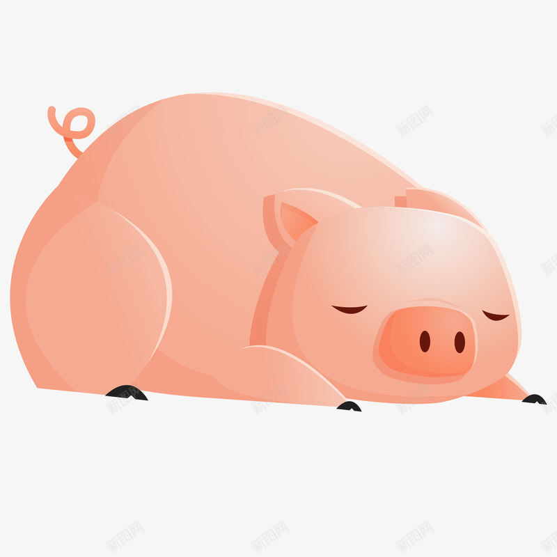 一只在睡觉的小猪图矢量图ai免抠素材_新图网 https://ixintu.com 一只可爱萌萌的小猪 剪纸小猪 在睡觉的小猪 小猪 猪 猪年吉祥 矢量免抠图 矢量图