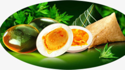 鸡蛋粽子绿色美食素材