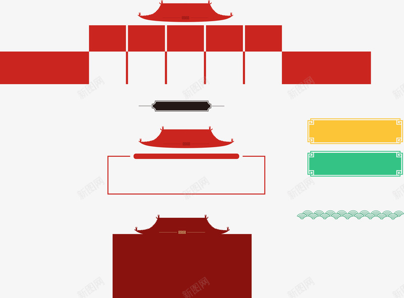 古风建筑剪纸png免抠素材_新图网 https://ixintu.com 剪纸 古风 建筑