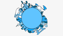 2017蓝色保护环境边框素材