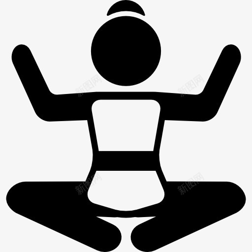 女人在莲花姿势与武器图标png_新图网 https://ixintu.com 体育 女人 平静 放松 瑜伽 运动